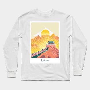 Dawn at the Great Wall - Majestic China Series Long Sleeve T-Shirt